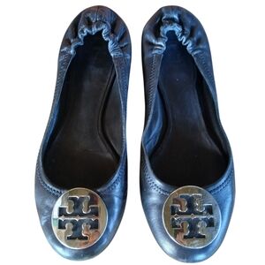 Tory Burch Women's Metallic Black Flats
